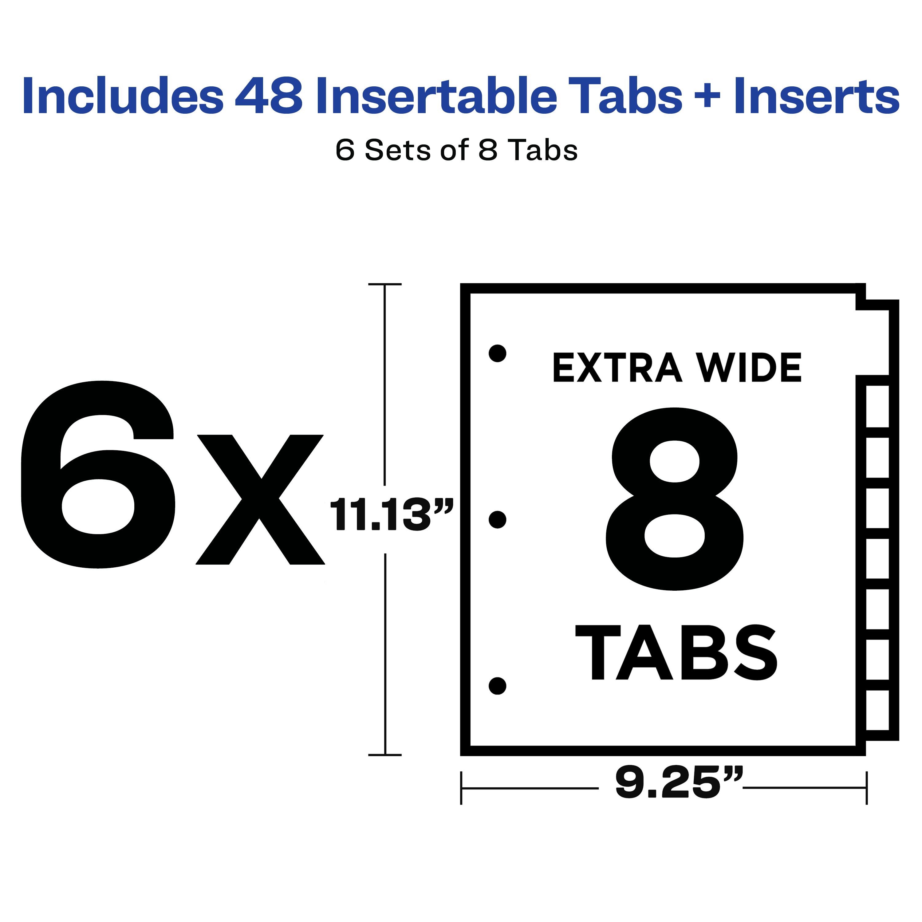 Big Tabâ„¢ Extra-Wide Insertable Dividers, 8-Tab Set, Laser